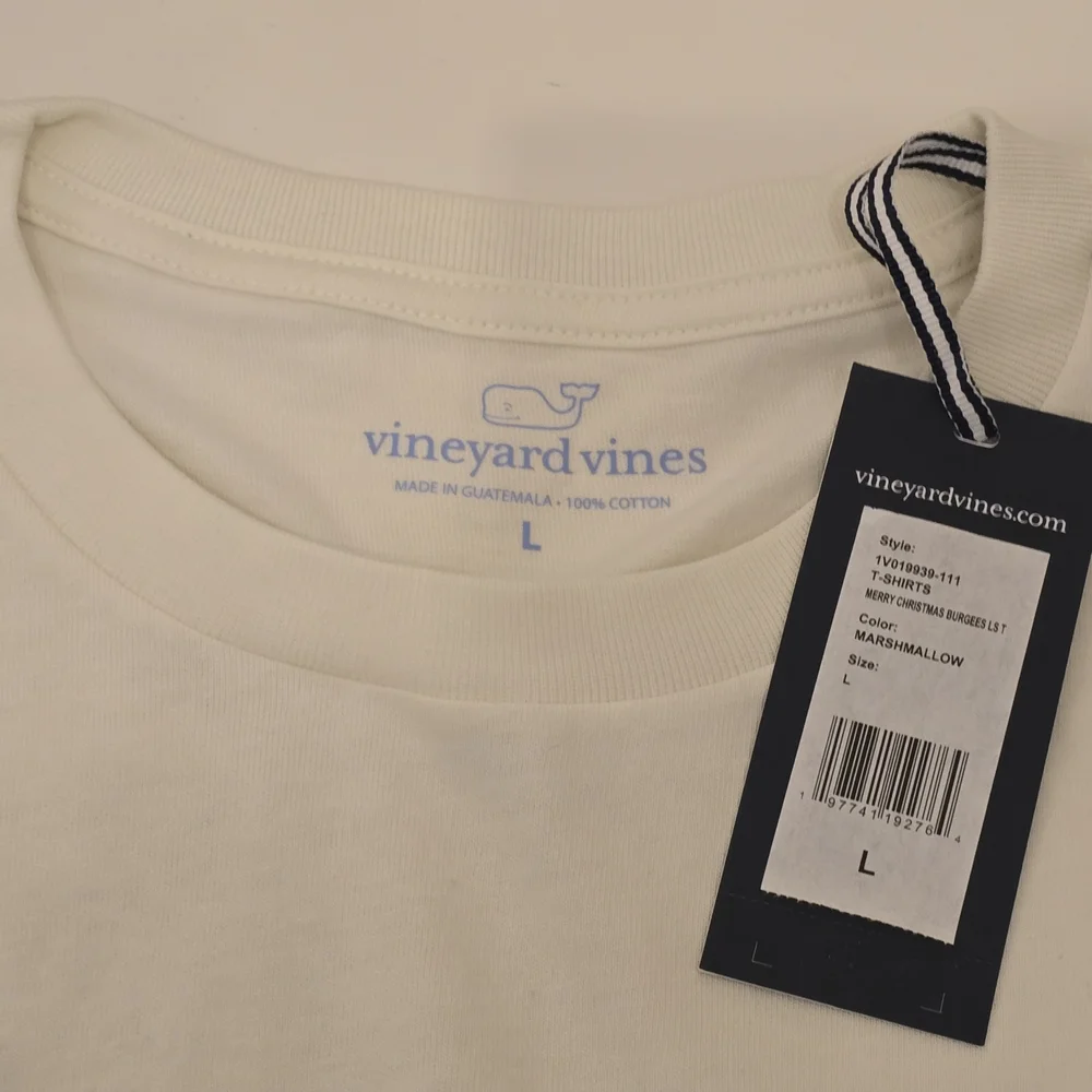 NWT Vineyard Vines Mens Large Christmas Burgees Sailboat Graphic Long Sleeve Tee - Picture 4 of 6